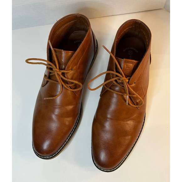 London Fog Blackburn Tan Mens Chukka Faux Leather Dress Boots Memory Foam Size10 main image 9